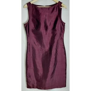 JONATHAN MARTIN Sleeveless Dress Purple Size Solid Scoop Neck Sheath Knee Length